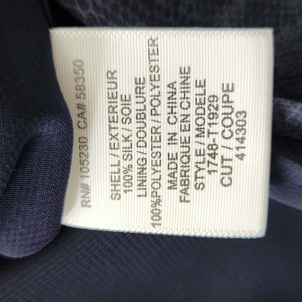 Joie Navy Silk Snakeskin Print Shell S - Picture 11 of 12